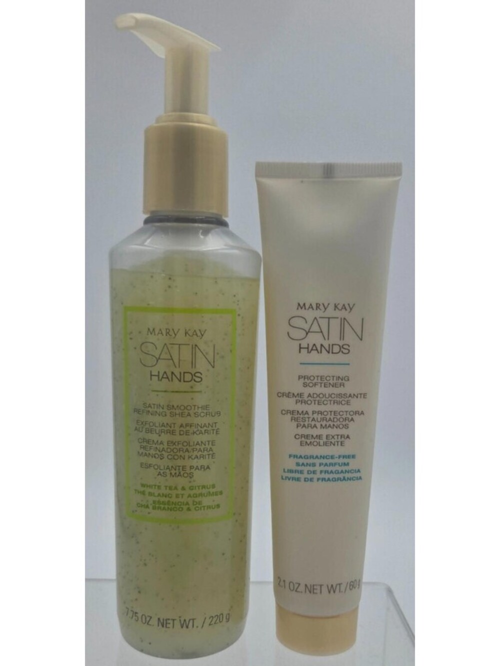 Mary Kay White Tea & Citrus 2 Piece Satin Hands Set with Softener and Scrub